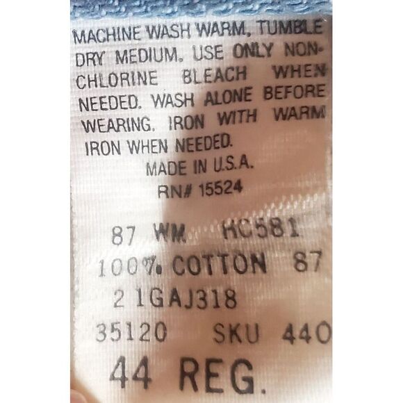 VTG Roebucks Jean Jacket 46 REG Denim 80's Light Wash Copper Buttons 100% Cotton - Picture 9 of 9